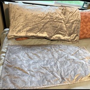 Anthro velvet embroidered king shams - set of 2